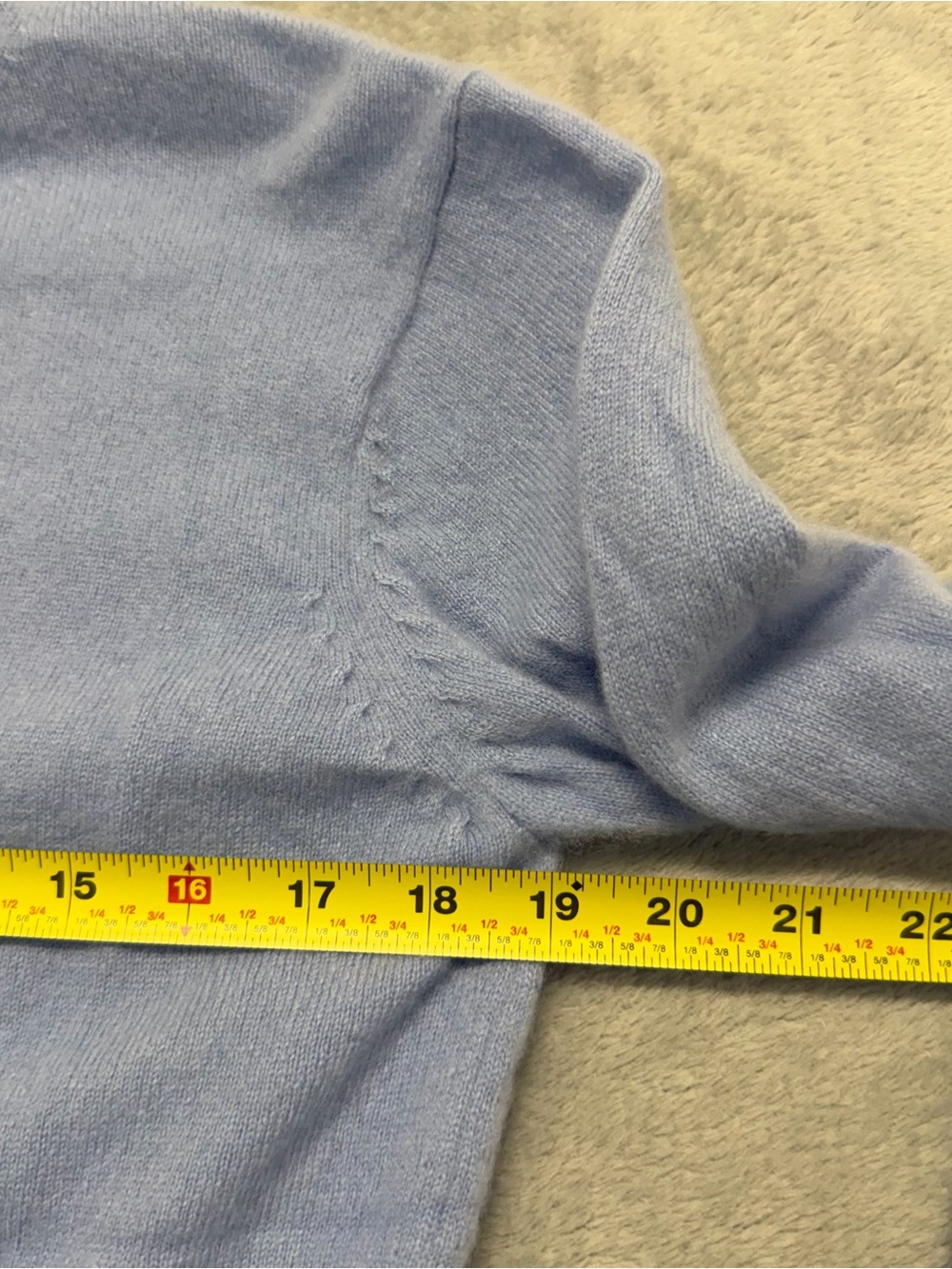 White + Warren 100% Cashmere Sweater Crewneck Baby Blue Womens Small - Picture 6 of 9